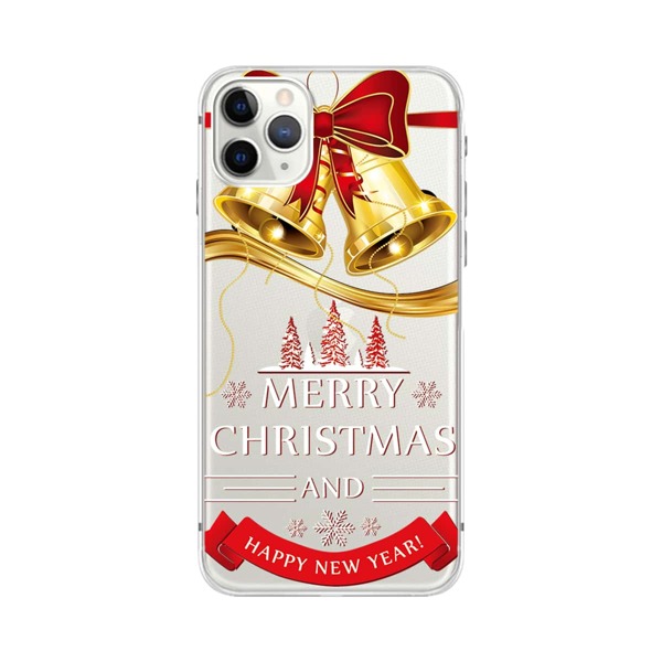 

Christmas Bell & Letter Graphic iPhone Case, Multicolor