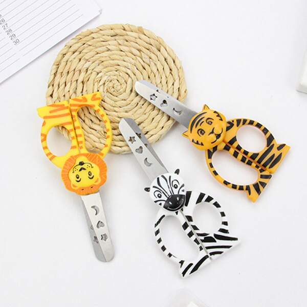 

1pc Cartoon Design Random Safety Scissors, Multicolor