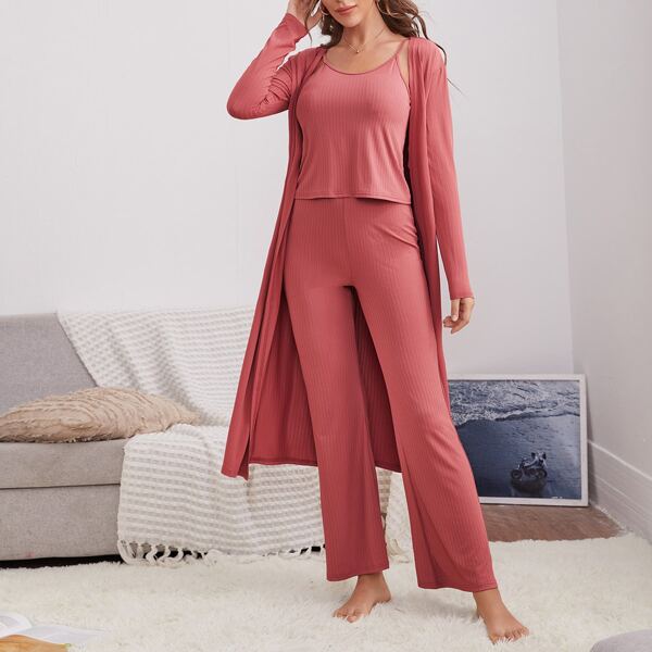 

3 Pack Solid Lounge Set, Rusty rose