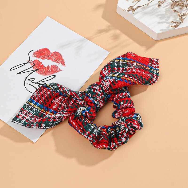 

Christmas Tartan Bow Decor Hair Tie, Multicolor
