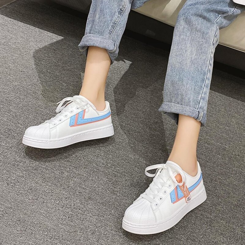 

Lace-up Front Skate Sneakers, White