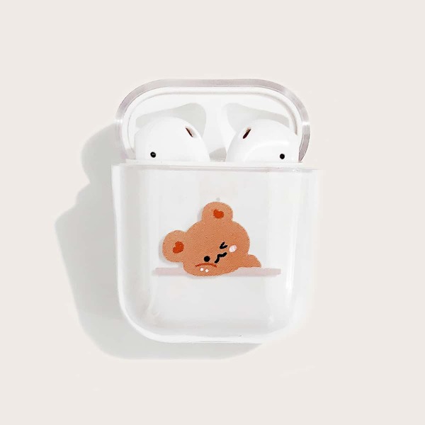 

Чехол для AirPods с принтом медведя, Прозрачный