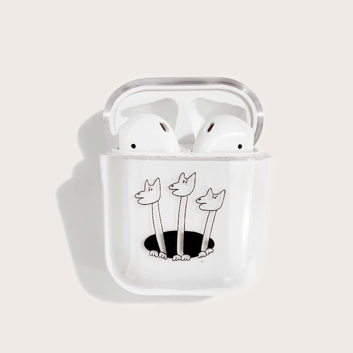 

Cartoon Graphic AirPods Case, Clear