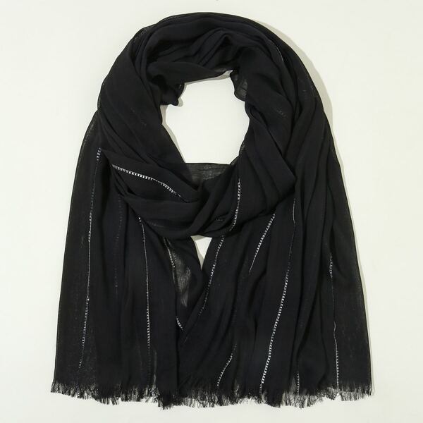 

Raw Hem Scarf, Black