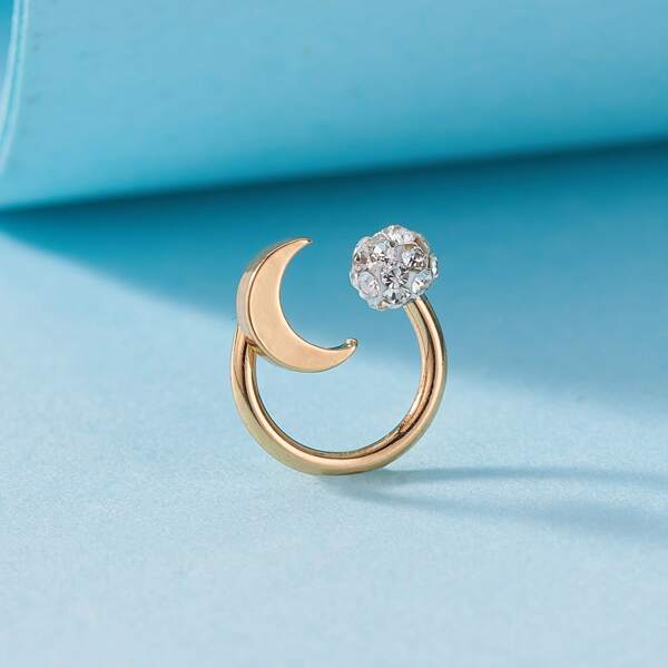 

Rhinestone Decor Nose Ring, Gold