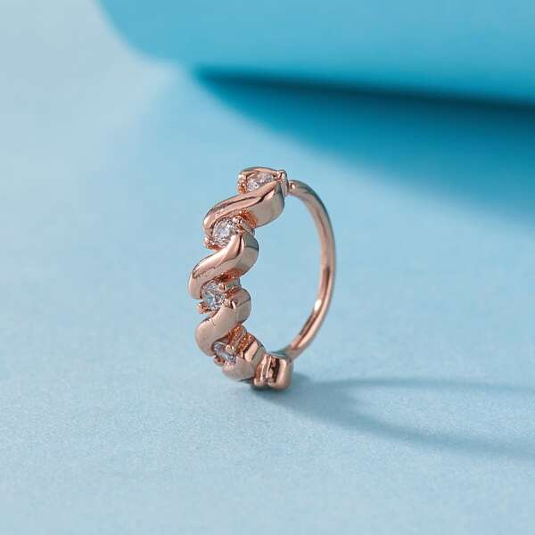 

Rhinestone Decor Nose Ring, Rose gold