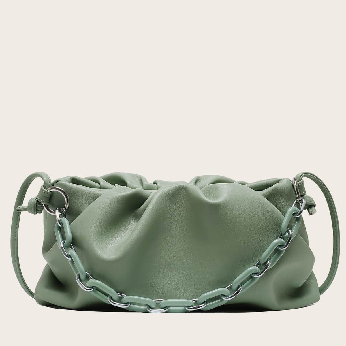 

Minimalist Ruched Bag, Green