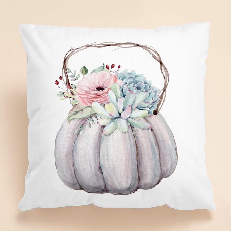 

Pumpkin Print Cushion Cover Without Filler, Multicolor