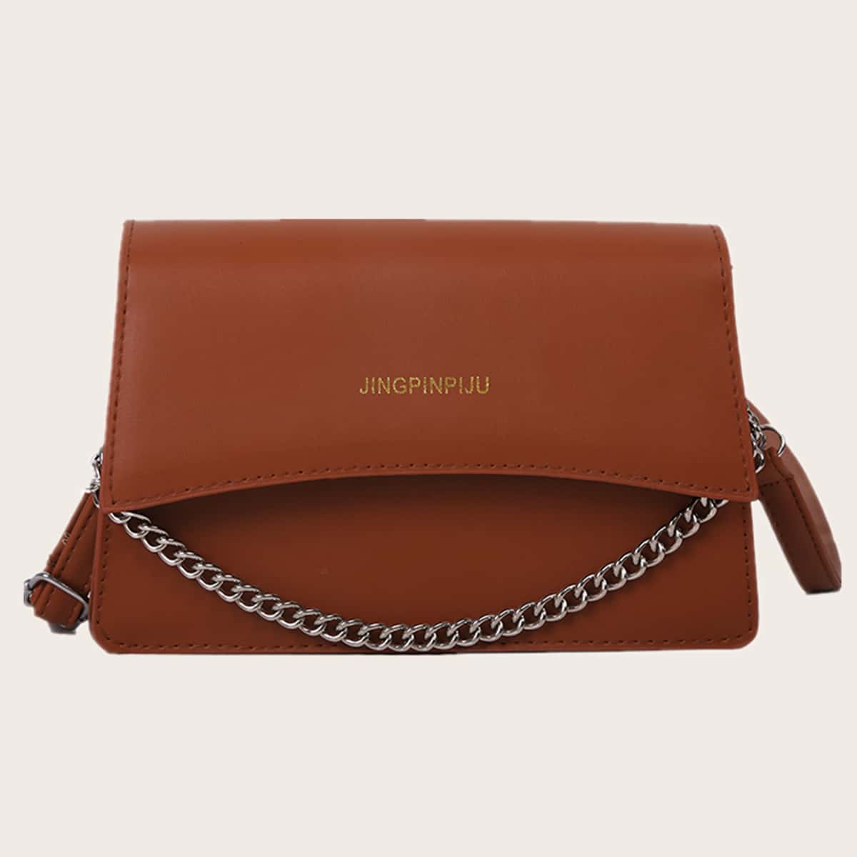 

Flap Chain Satchel Bag, Brown