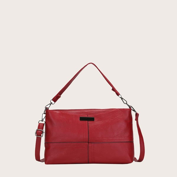 

Top Handle Satchel Bag, Red