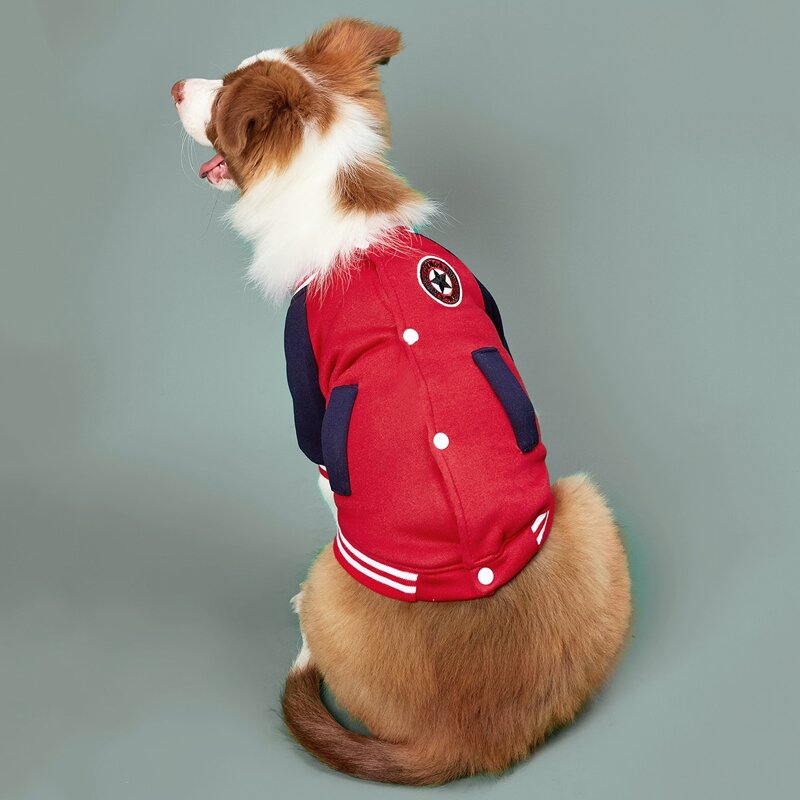 

Snap Button Dog Coat, Red