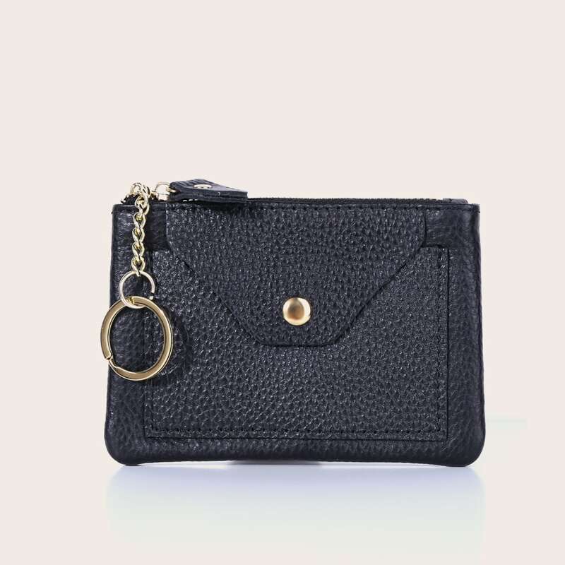 

Zip Purse With Card Holder, Black