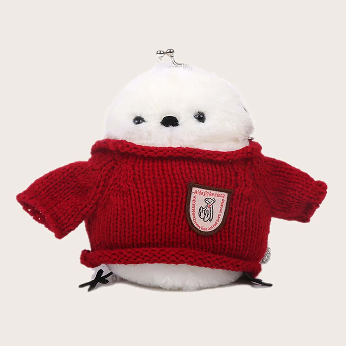 

Cartoon Fluffy Crossbody Bag, Red and white