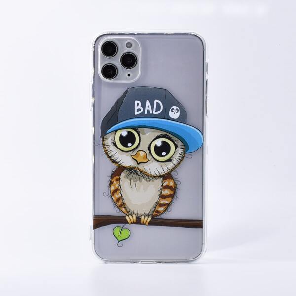 

Cartoon Owl Print iPhone Case, Multicolor