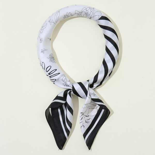 

Striped Pattern Bandana, Multicolor