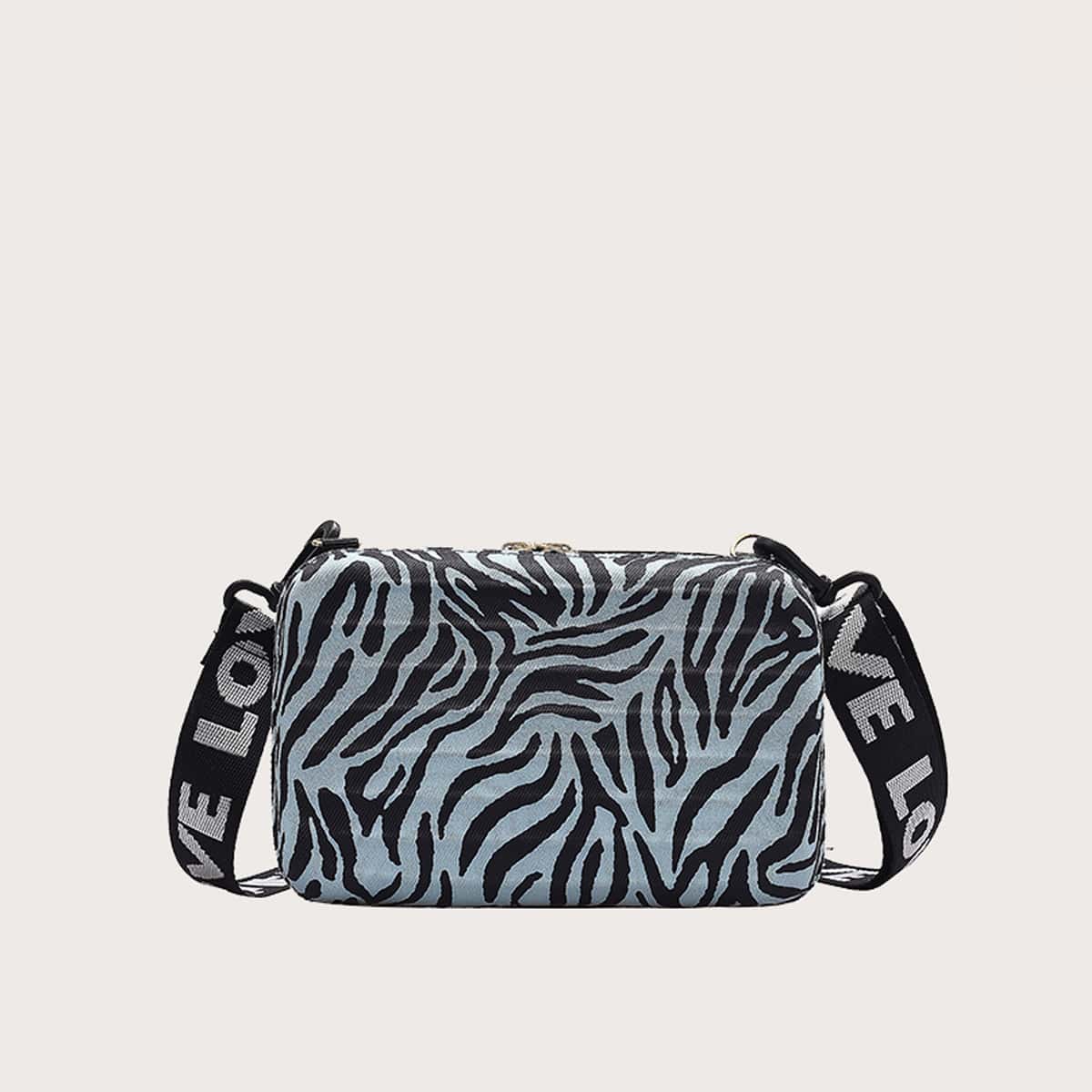 

Zebra Striped Box Bag, Multicolor