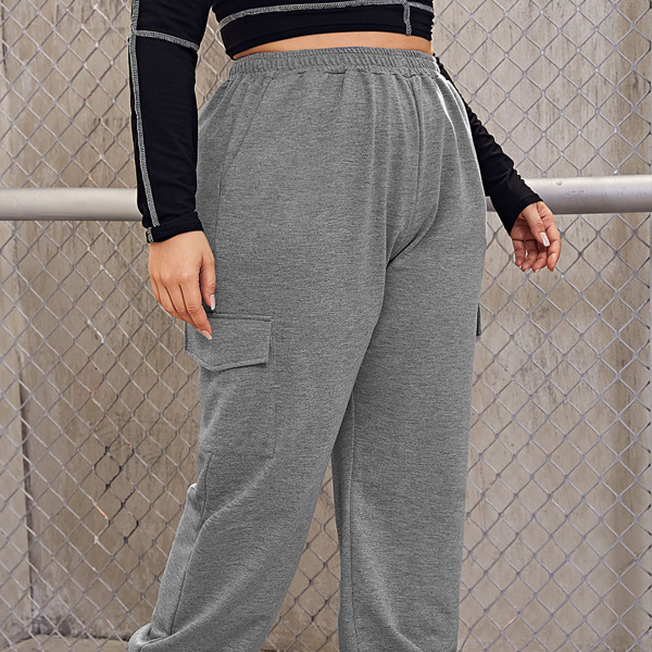 

Plus Flap Pocket Sweatpants, Grey