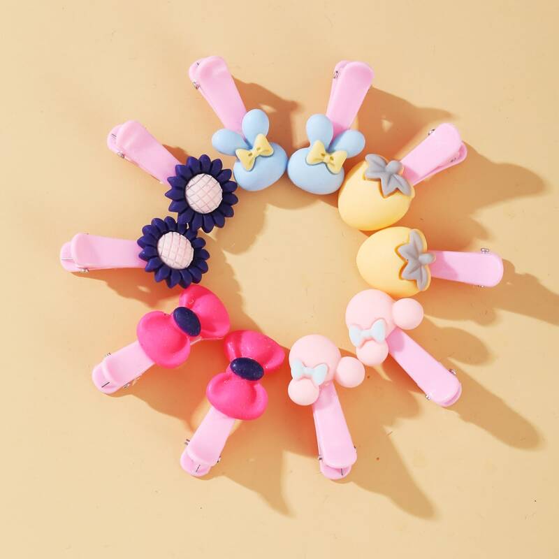 

10pcs Cartoon Fruit Hair Clip, Multicolor