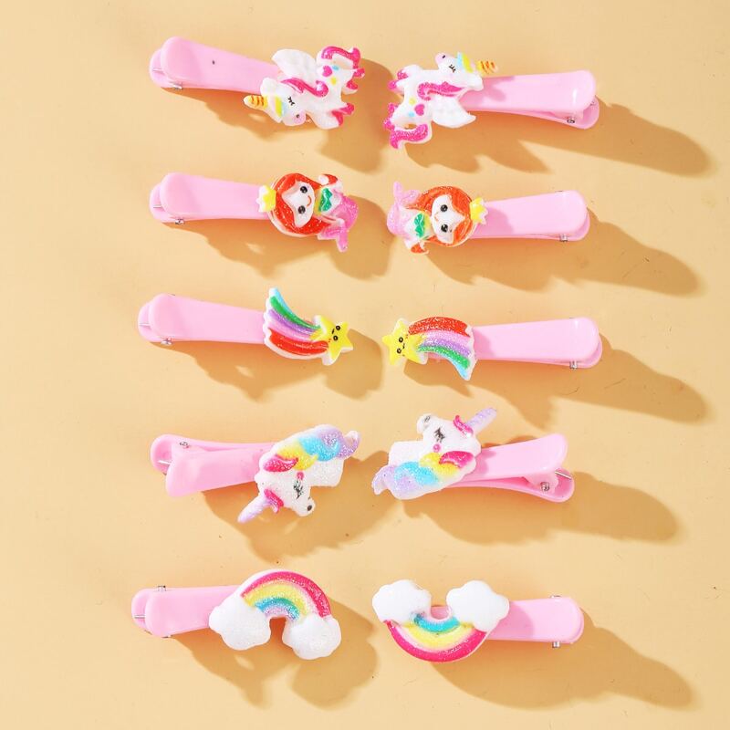 

10pcs Cartoon Hair Clip, Pink