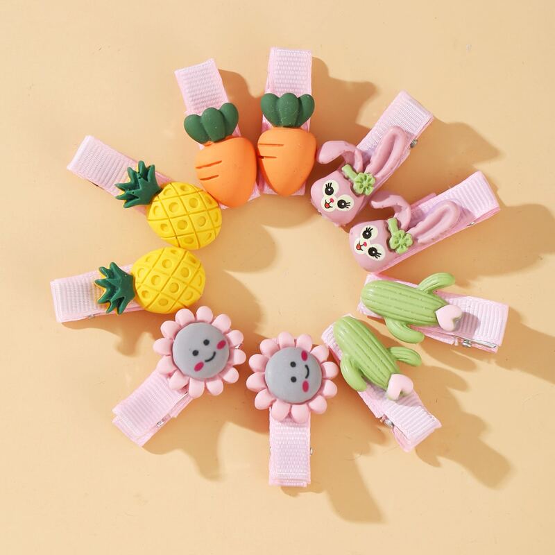 

10pcs Cartoon Fruit Hair Clip, Multicolor