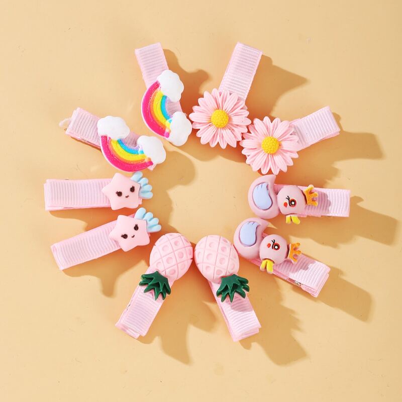 

10pcs Cartoon Hair Clip, Multicolor