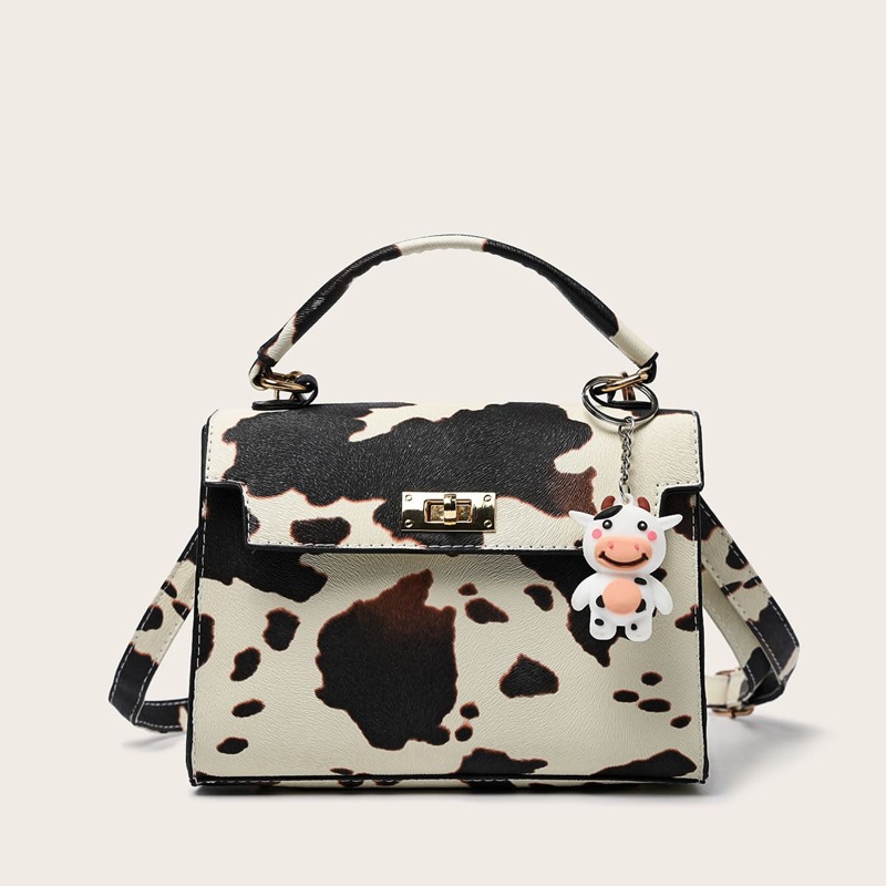 

Cow Print Satchel Bag, Multicolor
