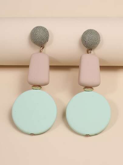 اقراط متدلي جغرافي بالوان متجانسة