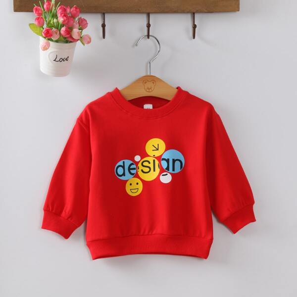 

Toddler Girls Letter Graphic Sweatshirt, Red bright