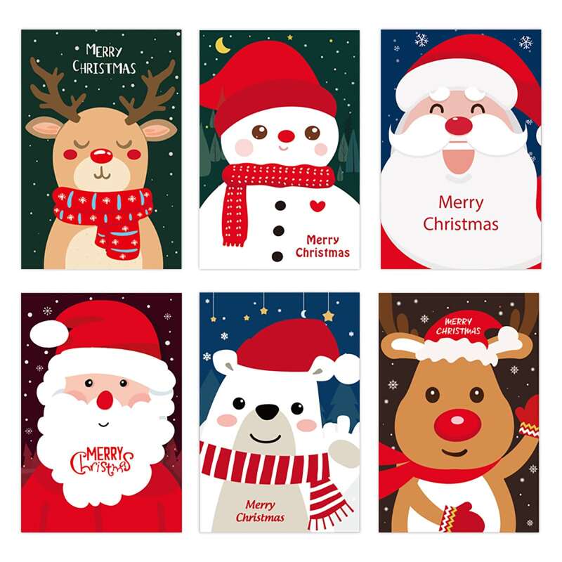 

3pcs Random Christmas Greeting Card, Multicolor