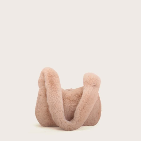 

Faux Fur Baguette Bag, Khaki