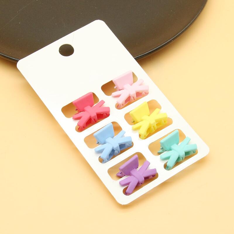 

6pcs Bow Shaped Grabbing Clip, Multicolor
