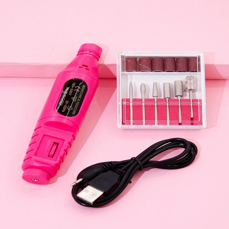 

Electric Nail Drill Machine Set, Hot pink
