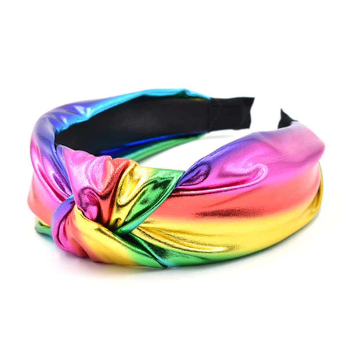 

Metallic Rainbow Striped Headband, Purple