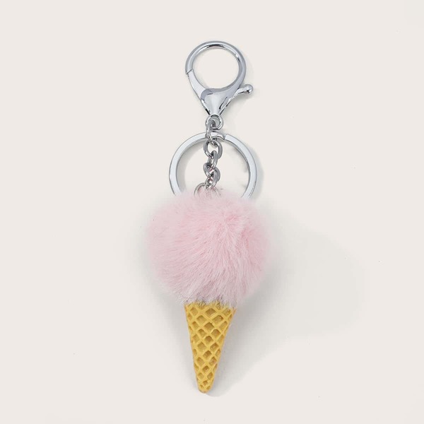 

Ice-cream Cone Design Bag Charm, Pink