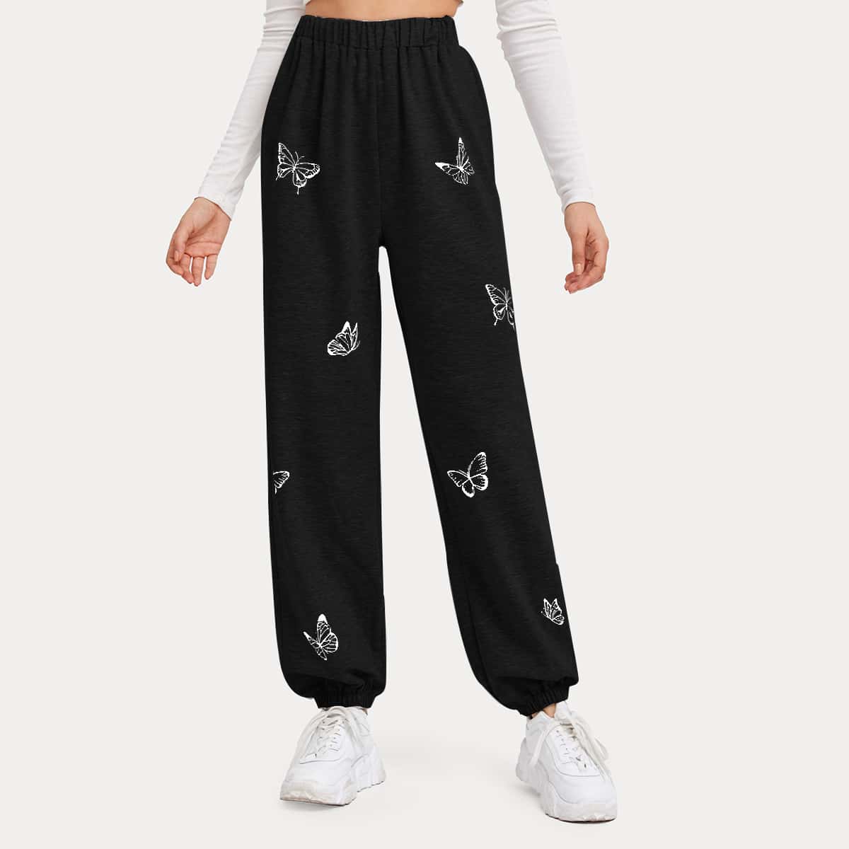 

Butterfly Graphic Sweatpants, Black