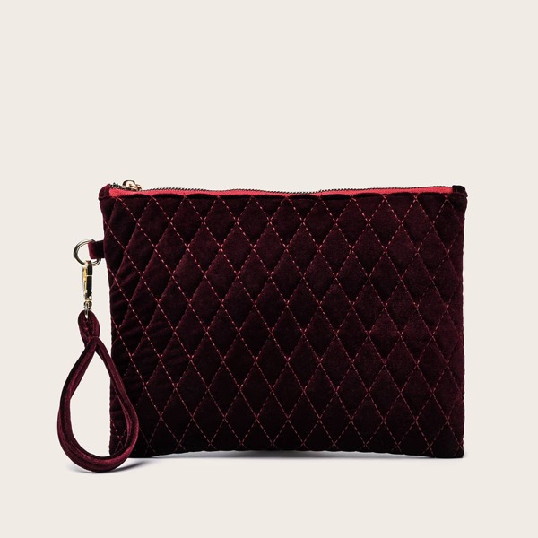 

Quilted Clutch Bag, Red