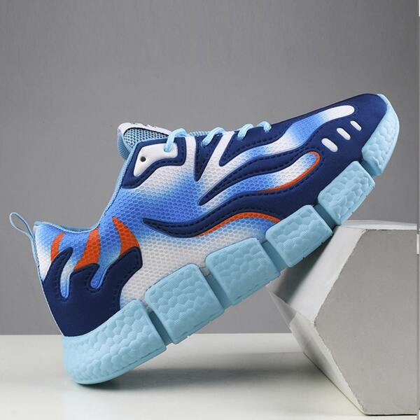 

Men Color Block Lace-up Front Sneakers, Blue