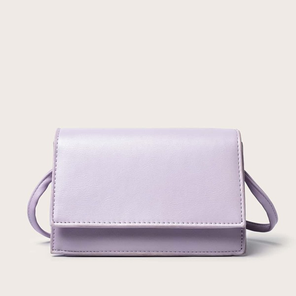

Minimalist Flap Crossbody Bag, Purple