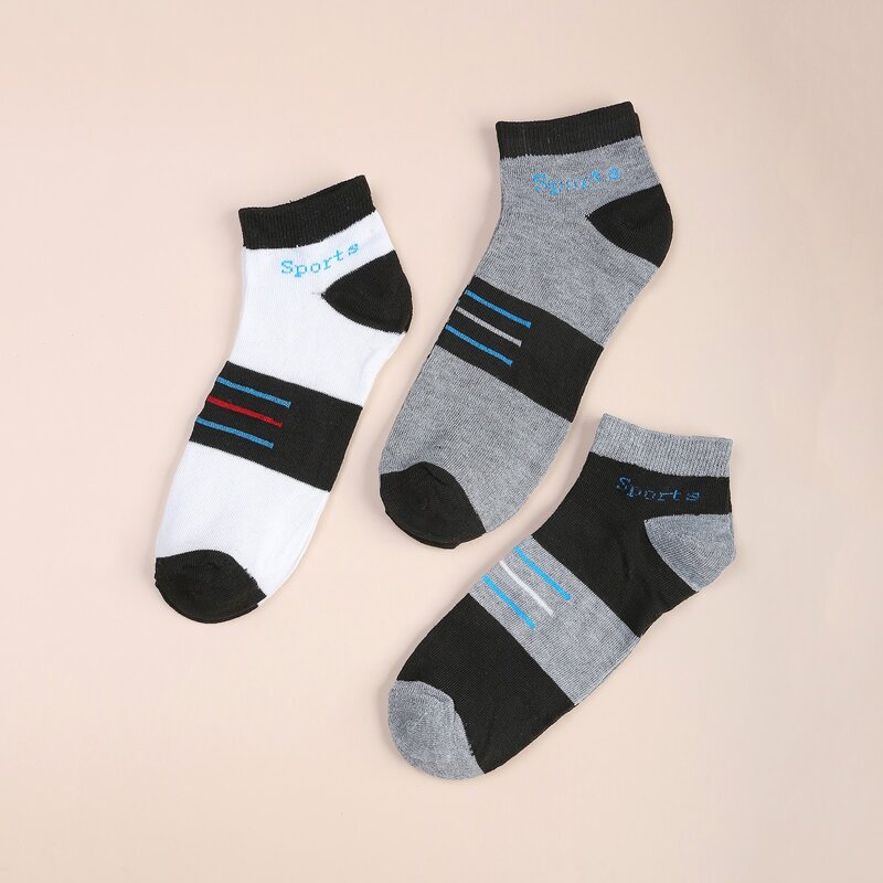 

12pairs Guys Striped Socks, Multicolor