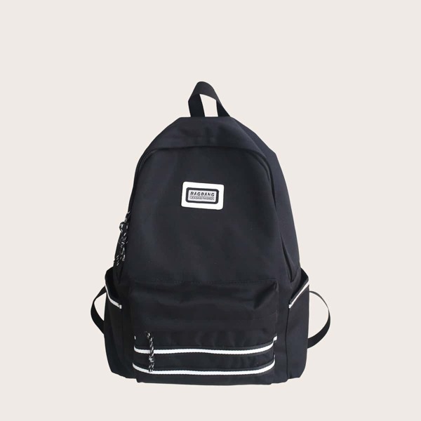 

Men Striped Graphic Backpack, Black