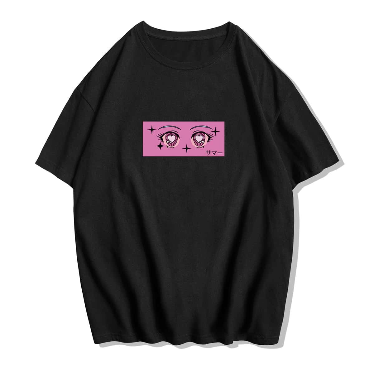 

Guys Japanese Letter Eyes Graphic Tee, Black