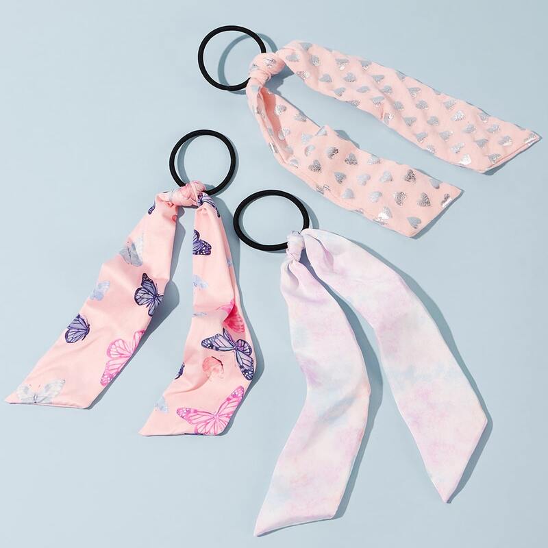 

3pcs Scarf Hair Tie, Multicolor