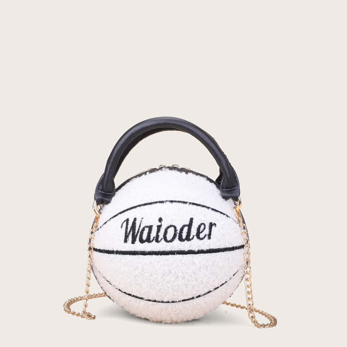 

Ball Shaped Fluffy Satchel Bag, White