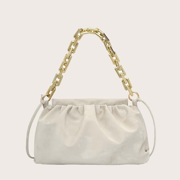 

Minimalist Ruched Bag, Beige