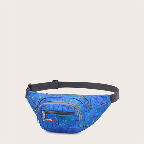 

Geometric Graphic Fanny Pack, Blue