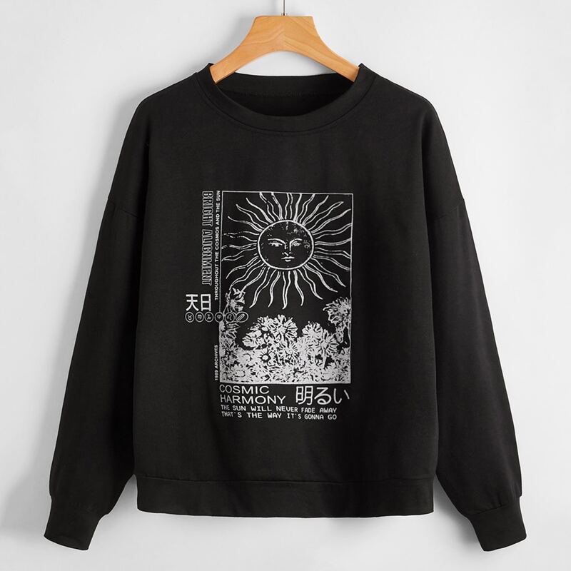 

Letter Sun Graphic Sweatshirt, Black
