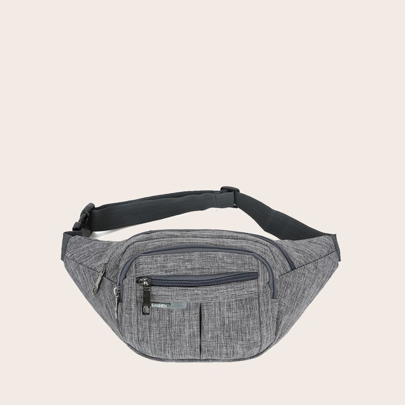 

Pocket Front Fanny Pack, Grey