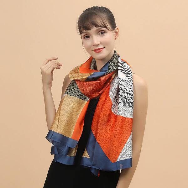 

Zebra Pattern Scarf, Red