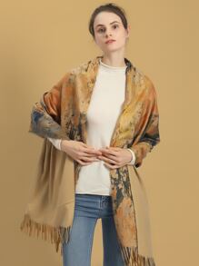 Boho Fringe Shawl Scarf For Daily Wear - Multicolor - View 4