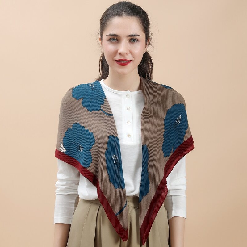 

Flower Pattern Shawl Scarf, Multicolor
